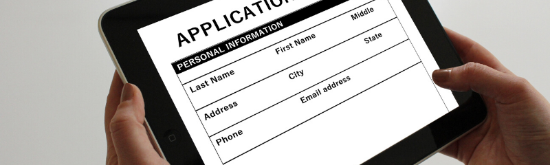 Person Completing Online Application